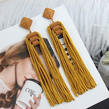 Lianfudai Long Tassel Earrings Fashion Jewelry Bohemia Statement Summer Dangle Aesthetic Earrings for Women Accessories Korean Style