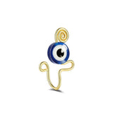 Lianfudai Christmas gifts ideas 1Piece Evil Eye Stainless Steel Spiral Fake Nose Ring Cuff Non Piercing Nose Ring Clip On Fake Nose Piercing Jewelry Ear Clip