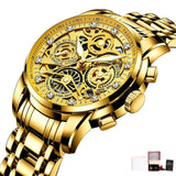 Lianfudai jewelry for men hot sale new Men’s Watches Tourbillon Rotating Window Top Luxury Brand Fashion Quartz Men Watch Waterproof Gold Steel Business Wristwatch