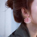 Lianfudai Christmas decor ideas Women Drop Dangle Earrings Weird Big Long Shell Sequins Cute Punk серьгиc сережки Earings Pendients Kolczyki ピアス Fashion Jewelry