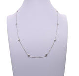 Lianfudai 3MM Bezel Set Round Dot Geometric CZ Station Chain Necklace 100% 46cm 85cm 102cm Multi Layer Chains