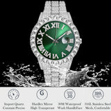 Lianfudai Disaster Prevention Jewelry Iced Out Watch Men Hip Hop Luxury Fully Bling Diamond Quartz Mens Watches Blue Face Waterproof AAA CZ Relojes