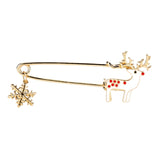 Lianfudai Christmas Brooch Snowflake Deer Brooches Pins for Women Girls Rhinestones Enamel Pin Gift