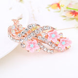 Lianfudai Barrette For Women Girl Rhinestone Crystal Big Hair Clip Hairpin Rose Peacock Flower Floral Head Accessories Wholesale