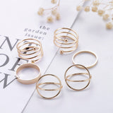 Lianfudai Christmas wishlist Multi Layer Hiphoop Ring Simple Design Anillos Vintage Gold Color Joint Rings Sets for Women Punk Jewelry Version Goth Mujer