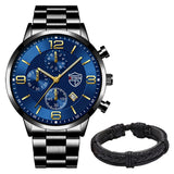 Lianfudai Christmas gifts ideas Mens Luxury Business Watches Stainless Steel Quartz Wrist Watch Male Sports Bracelet Calendar Luminous Clock relogio masculino