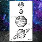 Lianfudai Lovely Small Planets Temporary Tattoos Realistic Sheets Body Art Arm Tattoos Paper For Adult Kids Fake Waterpoof Tattoo Sticker