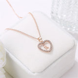 Lianfudai New Metal Heart-shaped Choker Necklaces Women Letter Heart Simplicity Sexy Hollowing Out Jewelry A-Z Necklaces Gifts