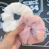 Lianfudai Women Scrunchies Elastic Hair Ties Bands Adult Solid Plush Fashion Girl Korean Mujer Accessories Hyuna Wholesale