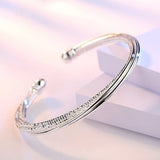 Lianfudai  gifts for women Trend Silver Plated High Quality Austrian Crystal Bracelets & Bangles For Women Bridal Wedding Jewelry Gift