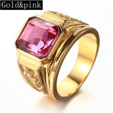 Lianfudai gifts for men New Golden Dragon Gold Color Man AAA Wedding Ring Big Men 6-15 Retro Jewelry