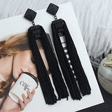 Lianfudai Long Tassel Earrings Fashion Jewelry Bohemia Statement Summer Dangle Aesthetic Earrings for Women Accessories Korean Style