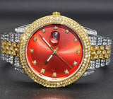 Lianfudai Disaster Prevention Jewelry Relogio Feminino Elegant Diamond Bling Pink Watch For Women Geneva Luxury Unique Pearl Dial Dress Watches