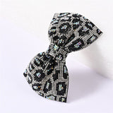 Lianfudai Leopard Barrette for Women Girl Rhinestone Crystal Big Bow Knot Hair Clip Hairpin Geometric Accessories Wholesale