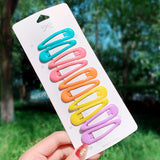 Lianfudai 10/20/30/40 New Women Girls Cute Colorful Waterdrop Shape Hairpins Sweet Hair Clips Barrettes Slid Clip Fashion Hair Accessories