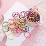 Lianfudai gifts for kids  50Pcs/Lot Fashion Girl Colorful 3cm Elastic Rubber Bands Children's Nylon Hair Ties Head Rope Fashion Hair Ring Hair Accessories