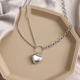 Lianfudai Christmas gifts ideas Punk Pearl Chain Necklace For Women Butterfly Dog Tag Heart Pendants Necklaces Women's Neck Chain Jewelry On The Neck