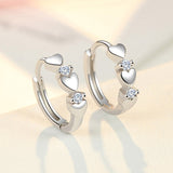 Lianfudai Fashion Earrings Heart Zircon Small Earrings For Women Jewelry Gifts