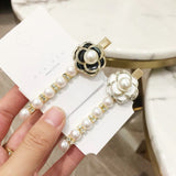 Lianfudai christmas gift ideas valentines day gifts for her Korea Camellia Crystal Pearl Hairpins Shiny Hair Accessories  Rim Hair Clips For Women Hairpins Hair Bows Hairgrips Barrettes