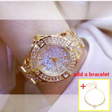 Lianfudai Women Watches Diamond Gold Watch Ladies Wrist Watches Luxury Brand Rhinestone Women's Bracelet Watches Female Relogio Feminino