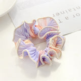 Lianfudai Tie-dye Folds Print Sweet Scrunchies for Women Girl Elastic Hair Band Ties Accessories Wholesale Korean Rubber Rope Dropshipping