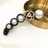 Lianfudai Banana Hair Clip Claw for Women Girl Camellia Flower Floral Pearl Hairpin Korean Handmade Fashion Accessories Mujer Wholesale