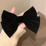 Lianfudai Women Girl Big Bow knot Tie Barrette Hair clips Hairpins Bands Velvet Fashion Korean Lady Head wear Accessories Wholesale Gifts