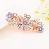 Lianfudai Barrette For Women Girl Rhinestone Crystal Big Hair Clip Hairpin Rose Peacock Flower Floral Head Accessories Wholesale