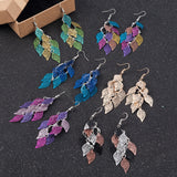 Lianfudai jewelry gifts for women hot sale New Women Girl Bohemian Leaves Pendant Dangle Drop Earrings Elegant Party Boho Earring Jewelry