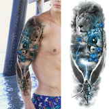 Lianfudai western jewelry for women Sexy Wolf Full Flower Arm Temporary Tattoo Stickers For Men Body Art Sleeve Tattoo Decals Girl Women Waterproof Tatoo Fox Legs