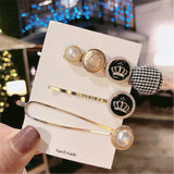 Lianfudai Christmas gifts for her Hair Grip Clip Sets Hairpin For Women Girl Rhinestone Pearl Geometric Korean Handmade Fashion Head Accessories Mujer