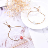 Lianfudai - Trendy Strawberry Crystal Bracelet Japan and South Korea Fashion Simple and Exquisite Opal Adjustable Jewelry Female Gift New