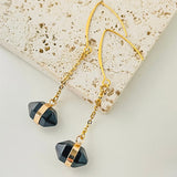 Lianfudai Christmas wishlist Natural Stone Pearl Shell Earrings for Women Korean Fashion Mixed Earrings Sweet Girl Jewelry Birthday Gifts Christmas Gifts