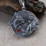 Lianfudai gifts for men New Domineering Dragon Tiger Yin Yang Tai Chi Pendant Necklace for Men&#39;s Fashion Trend Jewelry Gift