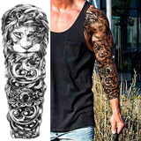 Lianfudai western jewelry for women Sexy Wolf Full Flower Arm Temporary Tattoo Stickers For Men Body Art Sleeve Tattoo Decals Girl Women Waterproof Tatoo Fox Legs