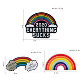 Lianfudai christmas gift ideas rainbow Brooch Pin Everything Sucks Enamel Pin Helium Balloon/Ferris Wheel/Sunflower Brooches&Pins Fashion Jewelry Gift