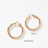 Lianfudai Classic Statement Brass Hoop Earrings For Women High Polished Geometric Chunky Circle Earrings Jewelry Gifts