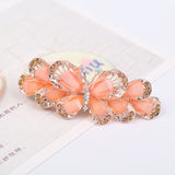 Lianfudai Barrette For Women Girl Rhinestone Crystal Big Hair Clip Hairpin Rose Peacock Flower Floral Head Accessories Wholesale