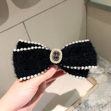 Lianfudai Camellia Barrette for Women Girl Flower Hair Clip Black White Hairpin Autumn Winter Hair Accessories Wholesale Drop Shipping