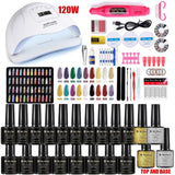 Lianfudai Nail Set 120W UV LED Lamp Dryer 18/12PCS Nail Gel Polish Kit Soak Off Manicure Set Electric Nail Drill Tools Set uñas