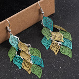 Lianfudai jewelry gifts for women hot sale New Women Girl Bohemian Leaves Pendant Dangle Drop Earrings Elegant Party Boho Earring Jewelry