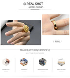 Lianfudai - Adjustable Ring Personalised Jewelry Valentine's Day Luxury Woman Gift Flower Rings Accessories Arabic Designer Wholesale