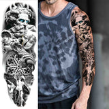 Lianfudai western jewelry for women Sexy Wolf Full Flower Arm Temporary Tattoo Stickers For Men Body Art Sleeve Tattoo Decals Girl Women Waterproof Tatoo Fox Legs