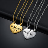 Lianfudai christmas wishlist gifts for women Personalized Couple Necklace For Women Men Romanitc Heart Shape Pendant Necklace Wedding Couple Jewelry Valentine's Day Gifts