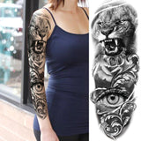 Lianfudai western jewelry for women Sexy Wolf Full Flower Arm Temporary Tattoo Stickers For Men Body Art Sleeve Tattoo Decals Girl Women Waterproof Tatoo Fox Legs