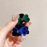 Lianfudai Small Mini Hair Claw Clip for Women Girl Velvet Bowknot Hairpin Handmade Korean Fashion Accessories Wholesale