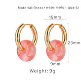 Lianfudai Trend Designs Lapis Jade Opal Freshwater Pearl Round Charm Earrings For Women Handmade Semi-Precious Stone Beads Earrings