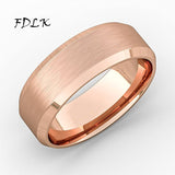 Lianfudai father's day gifts   Fashion Rose Gold Hammer Ring Tungsten Carbide Wedding Band For Men Women Multifaceted Hammered Brushed Finish 8MM Comfort Fit