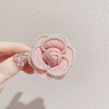 Lianfudai Vintage Pearl Fleece Camellia Elastic Hair Band Tie Broo for Women Girl Autumn Winter Accessories Rubber Wholesale Drop Shipping