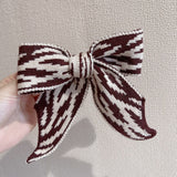 Lianfudai Barrette for Women Girl Hair Accessories Fashion Fabric Big Bow Knot Striped Hair Clip Hairpin Autumn Winter Wholesale